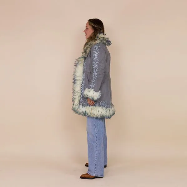 Afghan coat Esin grijs embroidery